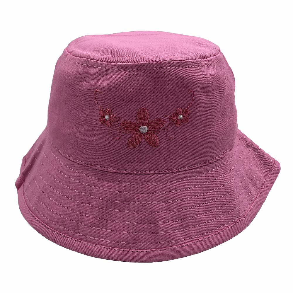 100% cotton twill bucket hat with embroidery