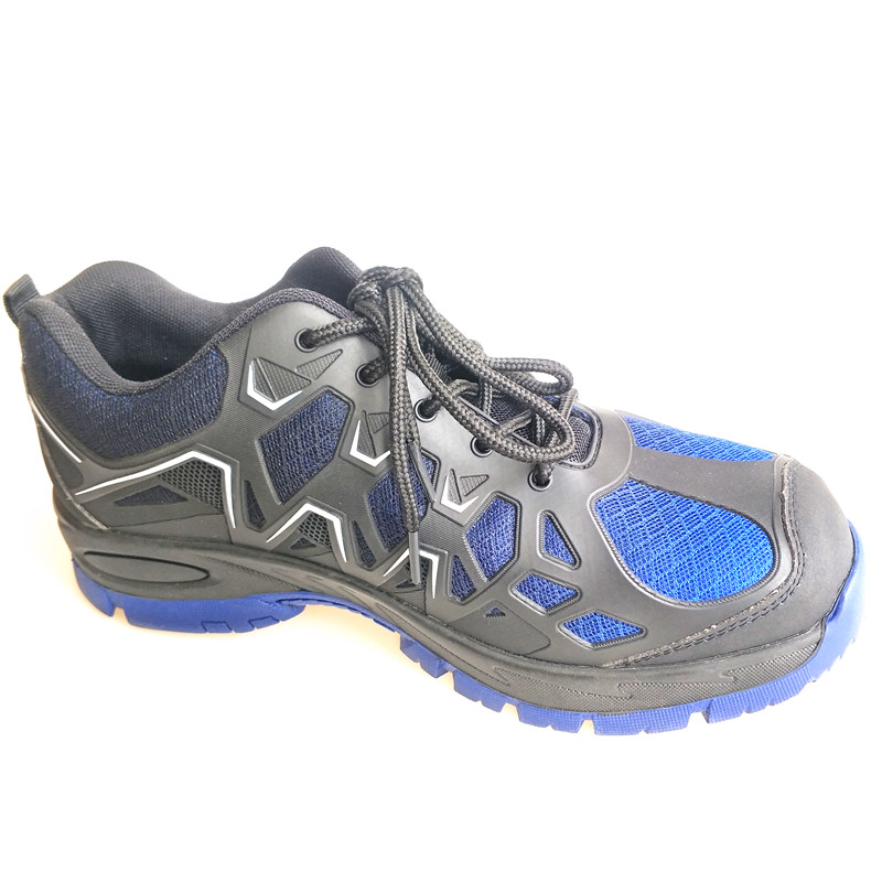 Low cut Blue sporty Breath steel toe and plate protection safety working shoes
