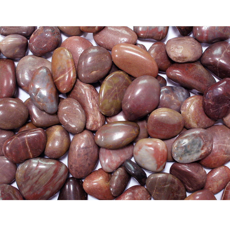 Red color highly polished pebble/cobble stone