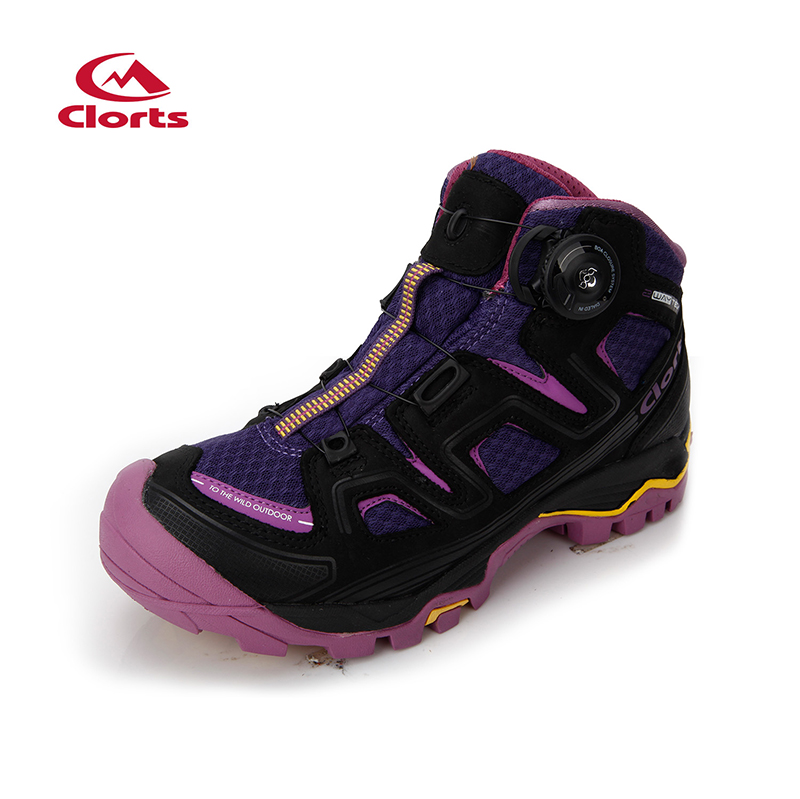CLORTS Nubuck Leather Waterproof Rubber Outsole Boa Lacing Hiking Boots