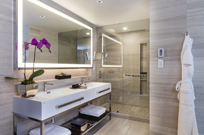White Wood Marble tiles.