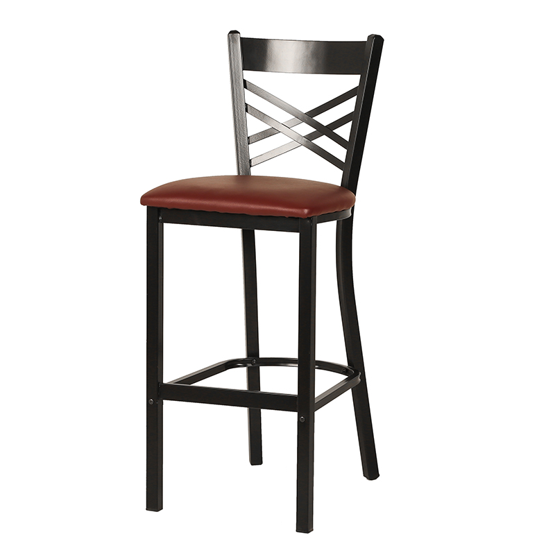 Classic Cross Back Restaurant Bar Coffee Shop Metal Bar Stool