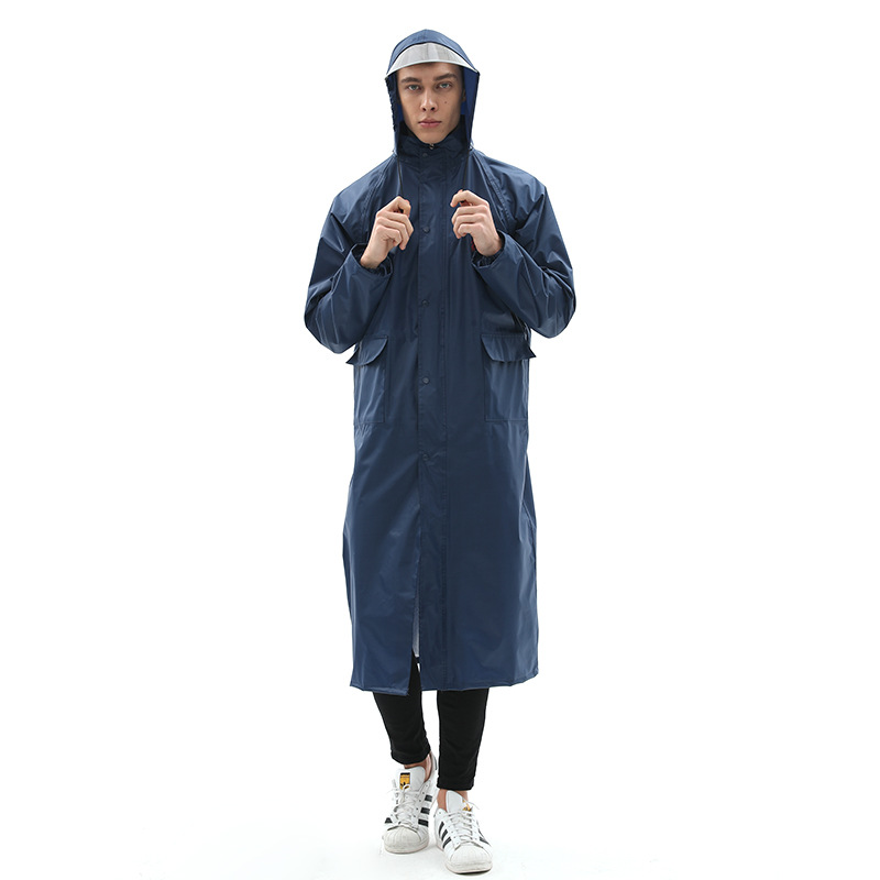 Rainfreem Polyester Waterproof Long Raincoat Jacket Solid Rainproof Cloak