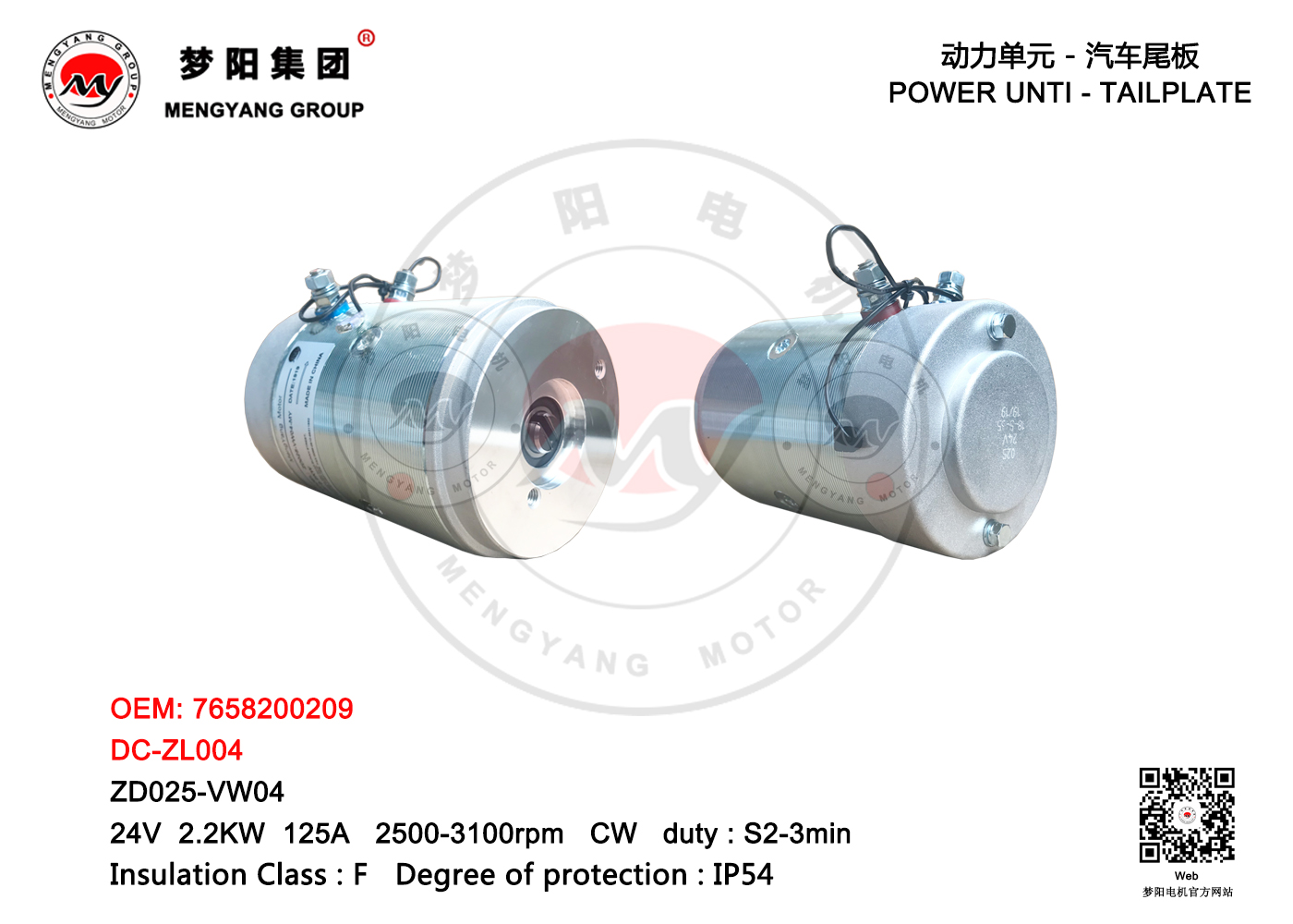 DC oil pump motor