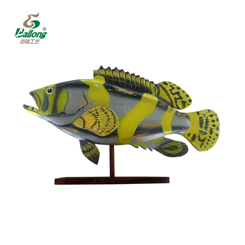 Home Decor Rustic Vintage Wooden Crafts Fish Shape Decor