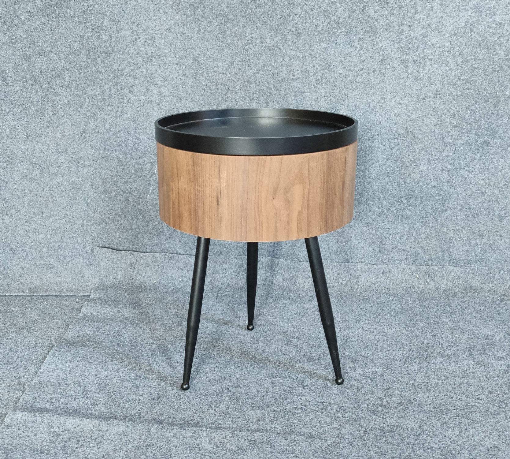 round walnut coffee table end table bedsides sofa table