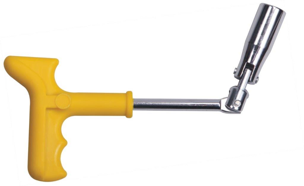 Spark plug wrench with plastic handle