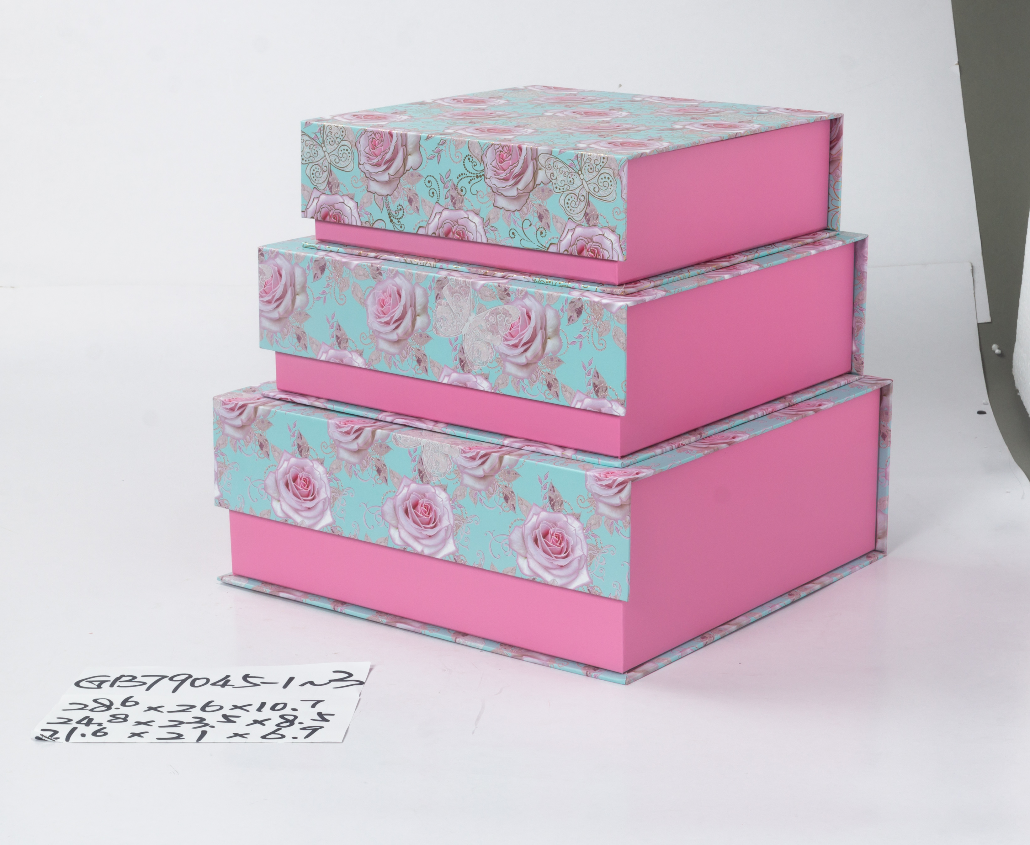 3pcs nesting flap rectangle boxes