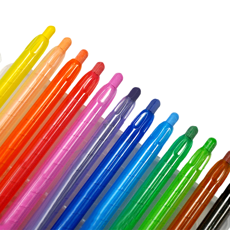 plastic wax crayon Bend resistant best quality 12colors rotated wax plastic crayon, crayons with custom logo jumbo crayons