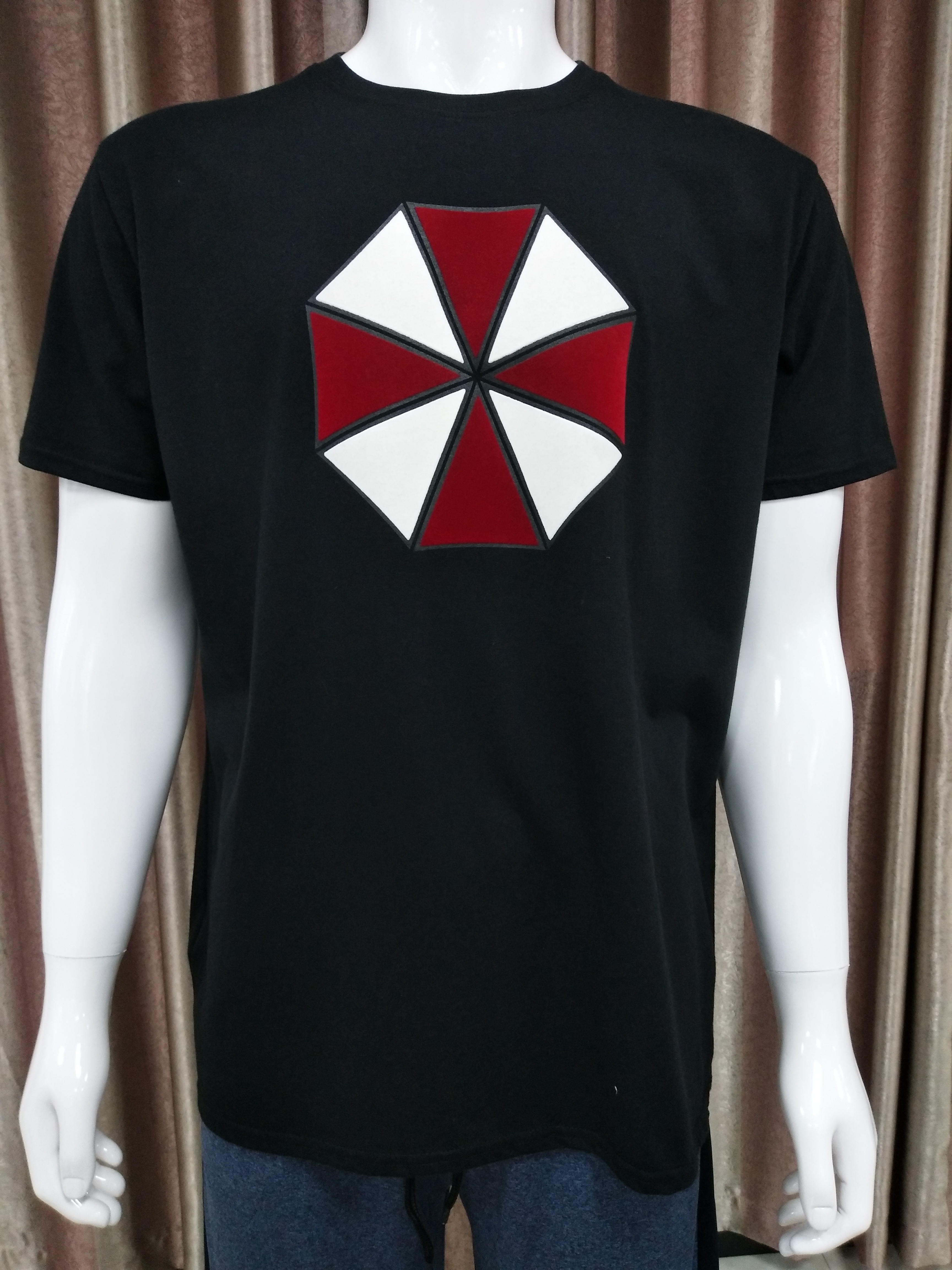 100% cottom flocking print men T shirt
