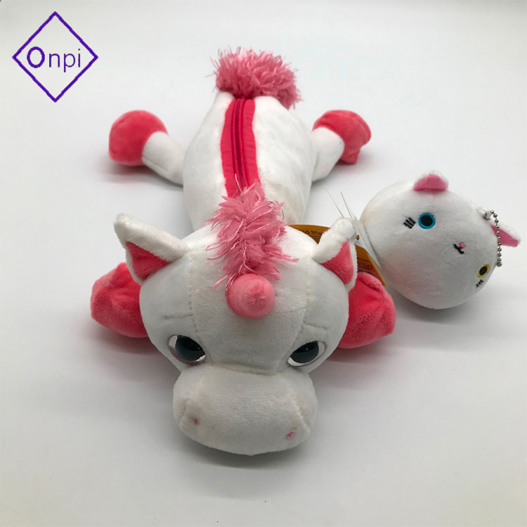 Promotional Plush Uncorn Pencil Bag Plush Animal Shaped plush bag