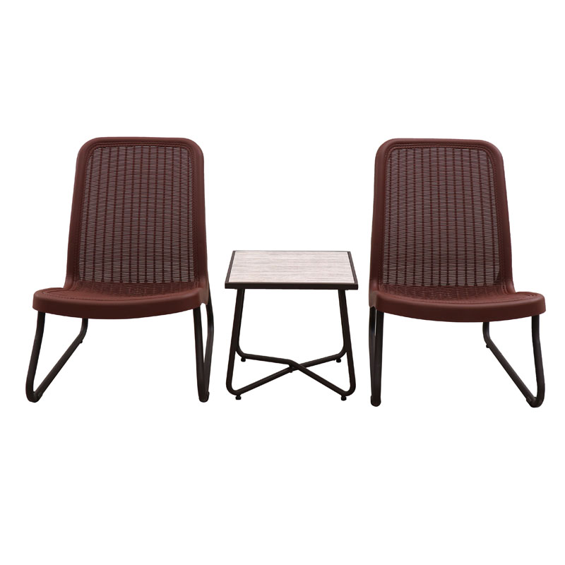 1 Outdoor leisure furniture 3pc outdoor garden plastic sofa set