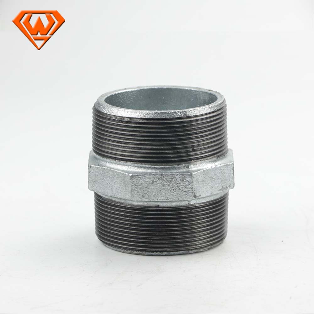 Galvanized Fitting Male Black Hexagon Nipple