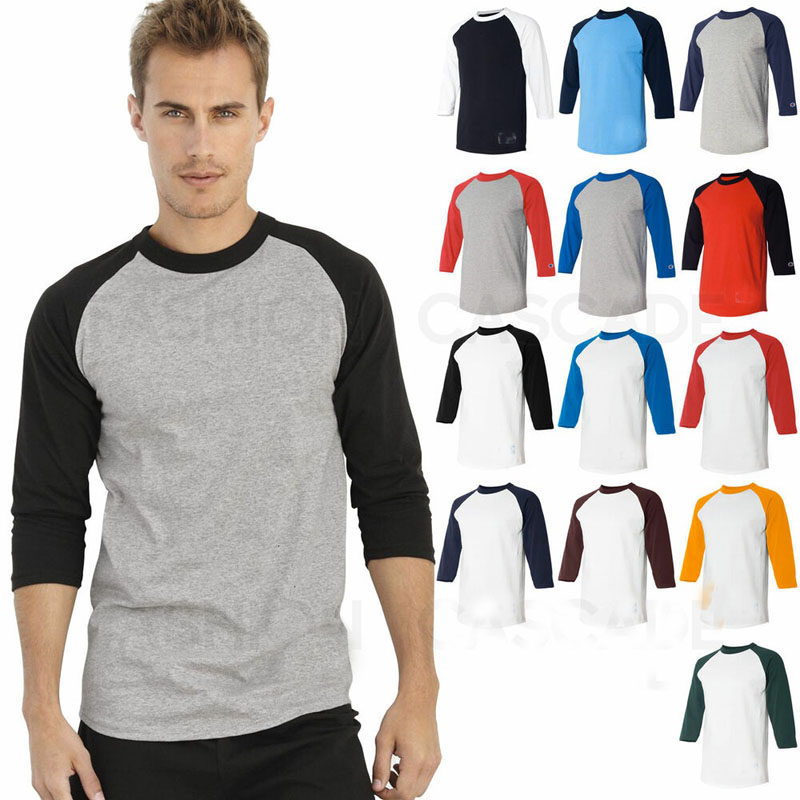 Mens long sleeve t shirt raglan sleeve