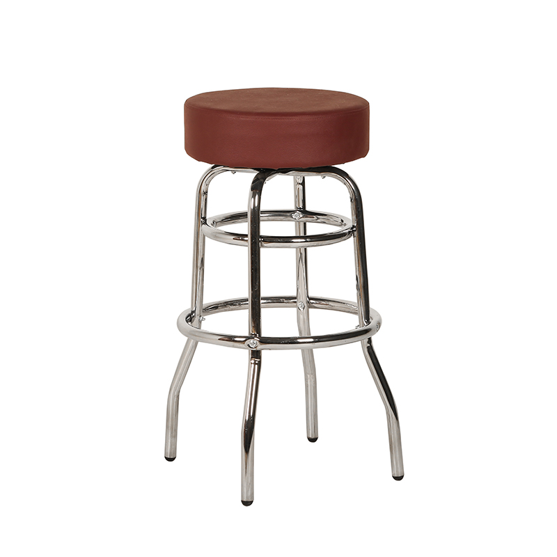 Classic Double Rings Restaurant Bar Coffee Shop Metal Stool