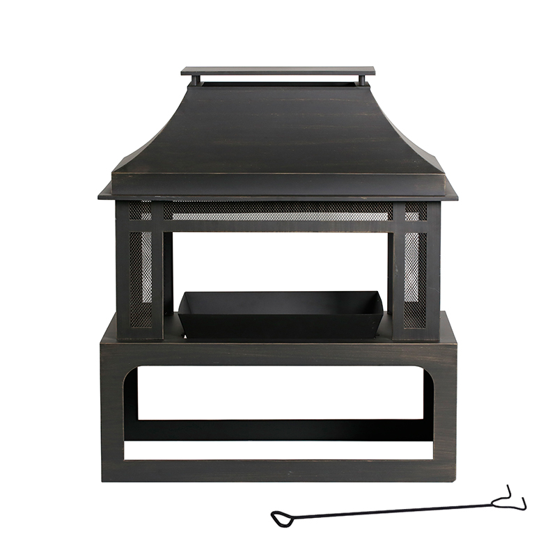 Bronze Effect Large Ourdoor Charcoal/Wood Fire Place