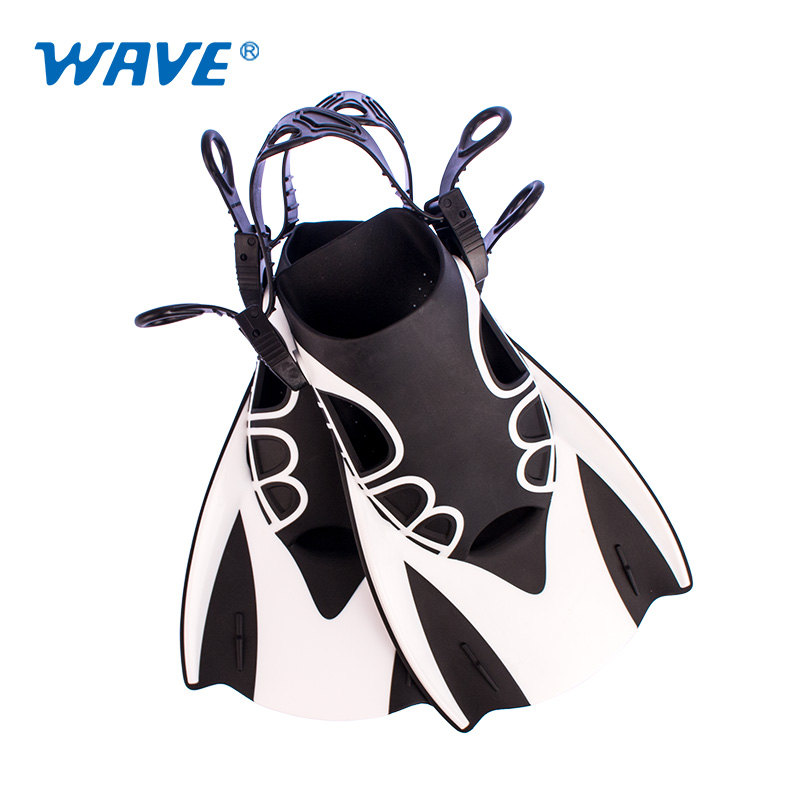 Open heel wholesale adjustable training swim fins swimming flippers
