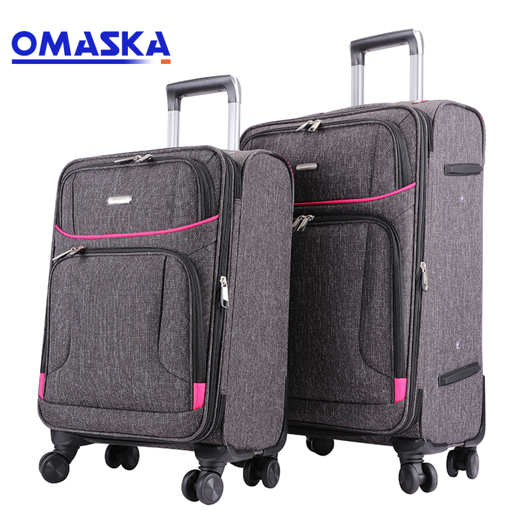 OEM ODM nylon 20 24 28 inch gray unisex travel suitcase luggage