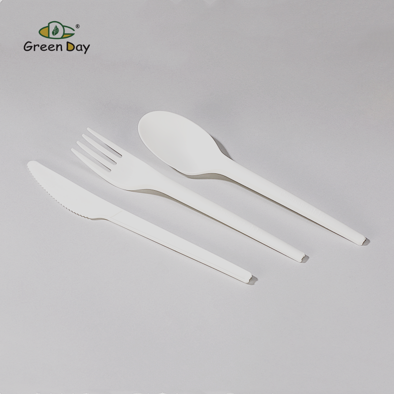 6.5“ Heavy Duty CPLA Fork Knife Spoon-Natural White