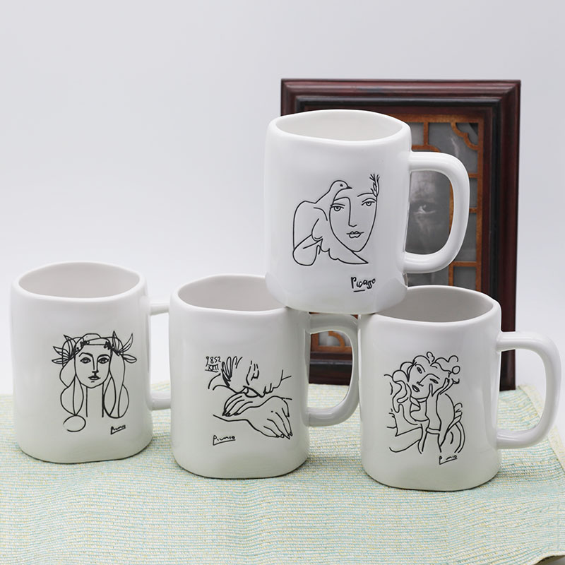 ZH-1963 600ml lady face design mug