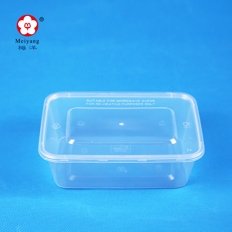 Meiyang 15392 disposable plastic storage takeaway microwavable rectangular PP food container box