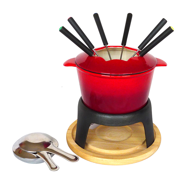 16.3cm Cast Iron Fondue Set