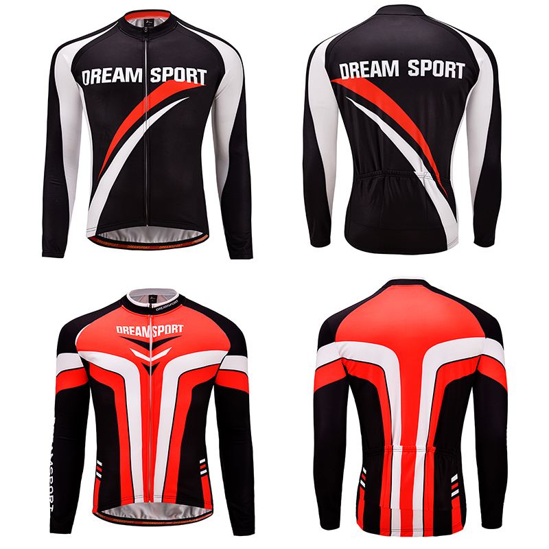 Custom print breathable quick dry long sleeve cycling jersey