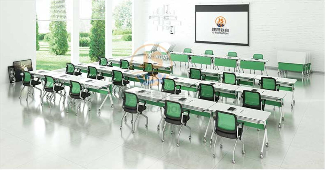 Modern office room simple design mobile metal folding training table