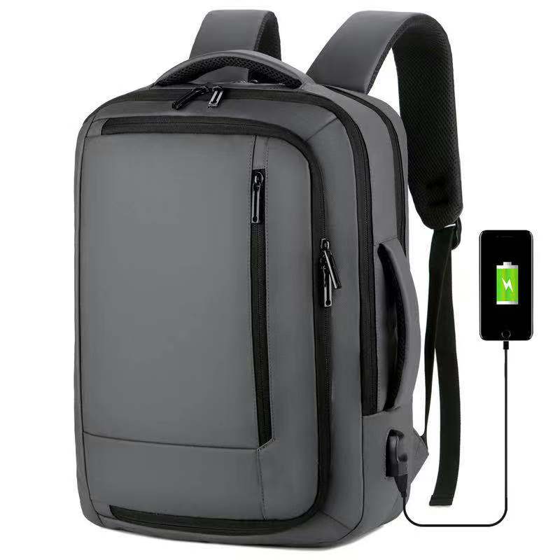 Men Travel Outdoor Sports Black Grey USB Charging Bags Laptop Smart Backpack with USB charger