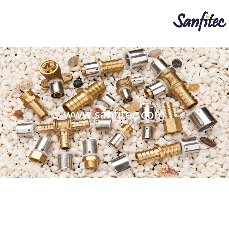 brass fittings; Brass fittings for water supply; brass pex fittings; brass pipe fittings; copper fitting; reducing tee; manifold; radiator valve; DZR brass fitting; sanfitec，Press fittings
