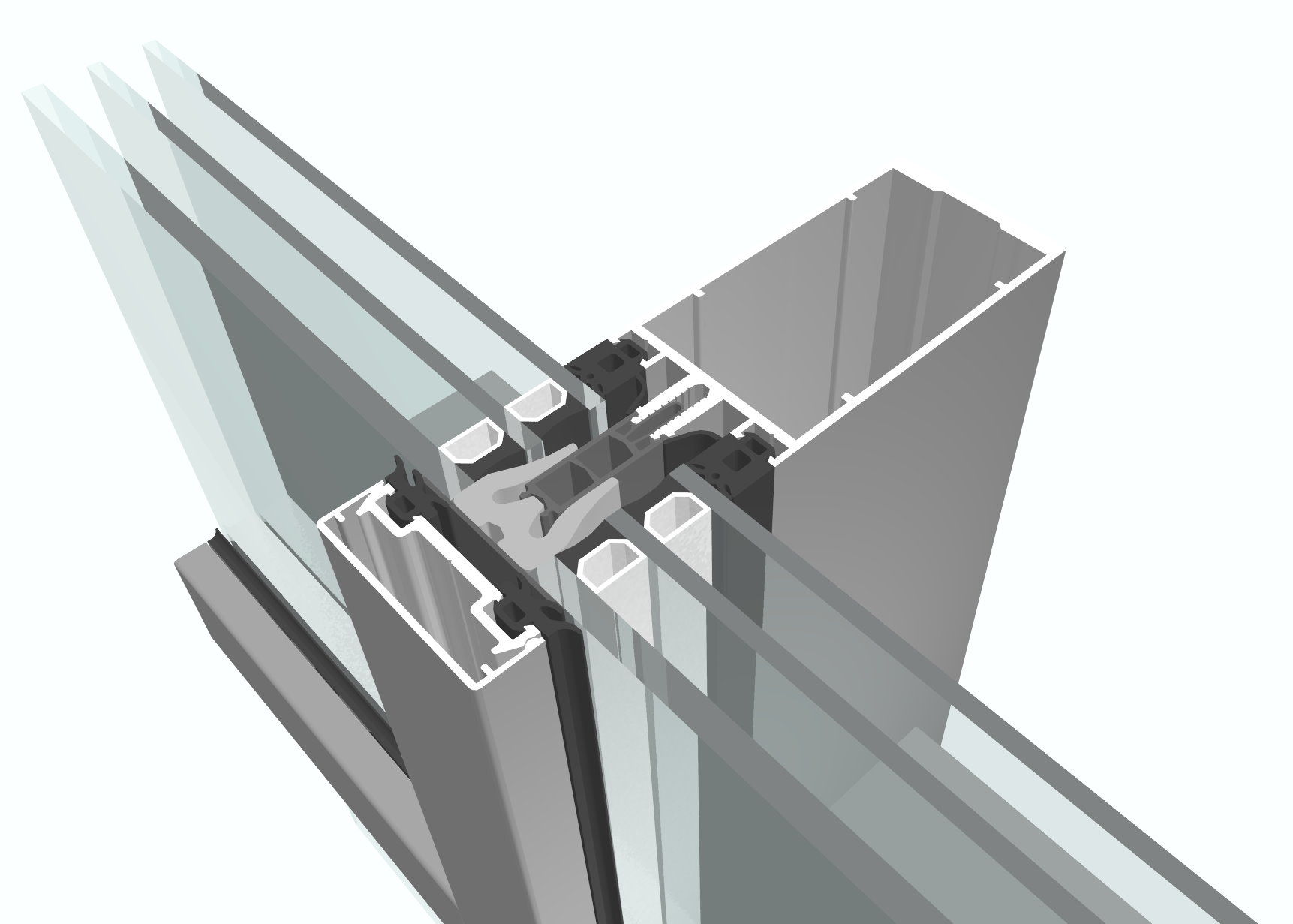 Aluminium profiles for aluminium thermal break curtain wall