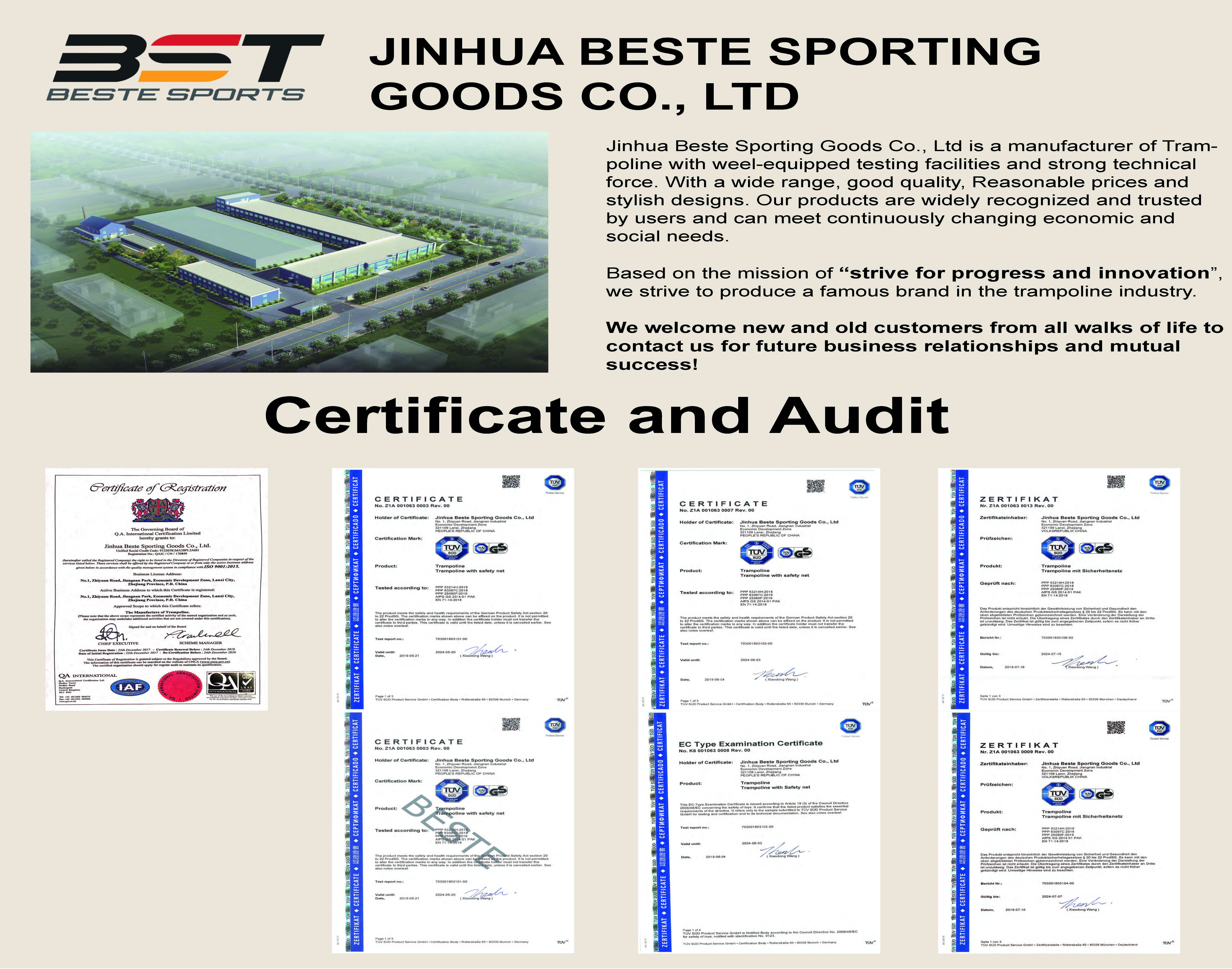 Jinhua Baisidé Sports Equipment Co., Ltd. – Trampolines 1