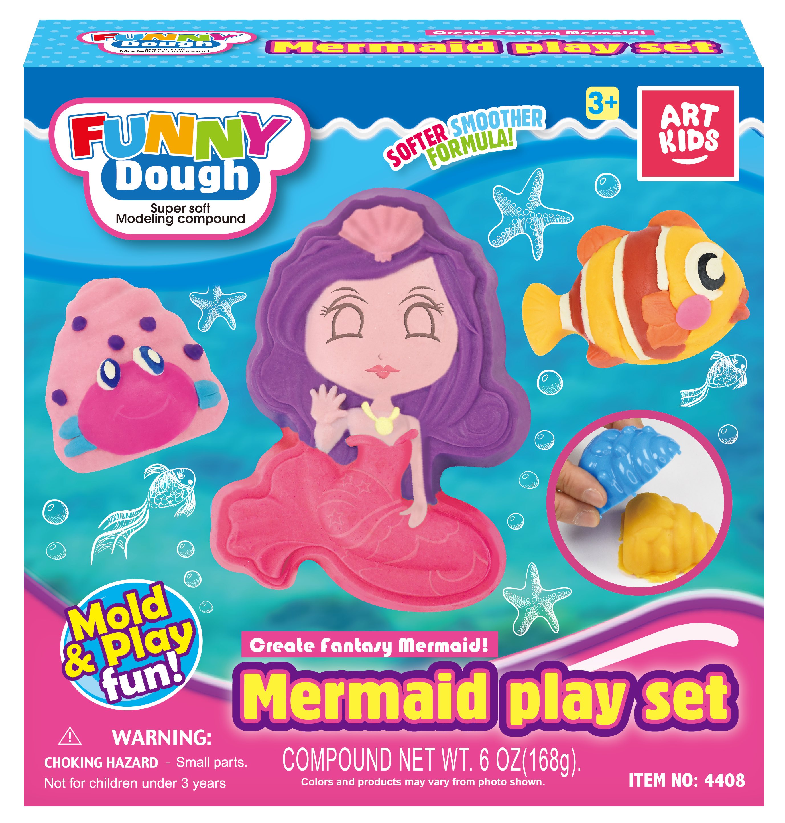 Play Dough Funny Dough Mermaid Play Set