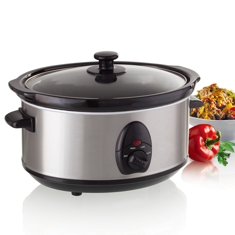 Electric Slow Cooker Oval Ceramic Pot Crock Pot 6.5L