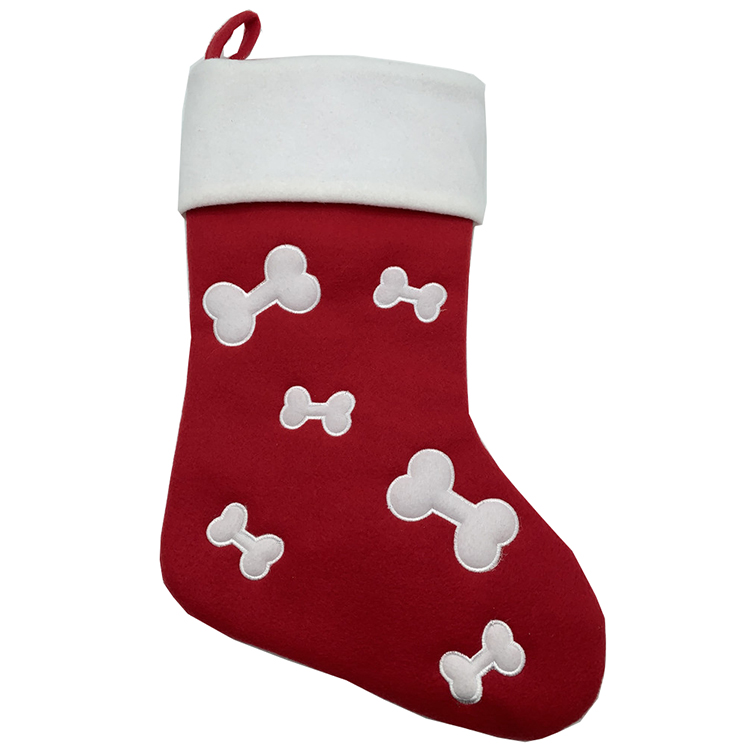 Personalised Red Dog Bone Christmas Stockings