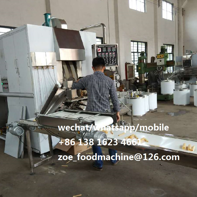double working heads automatic wafer cane production line with chocolate fillings added