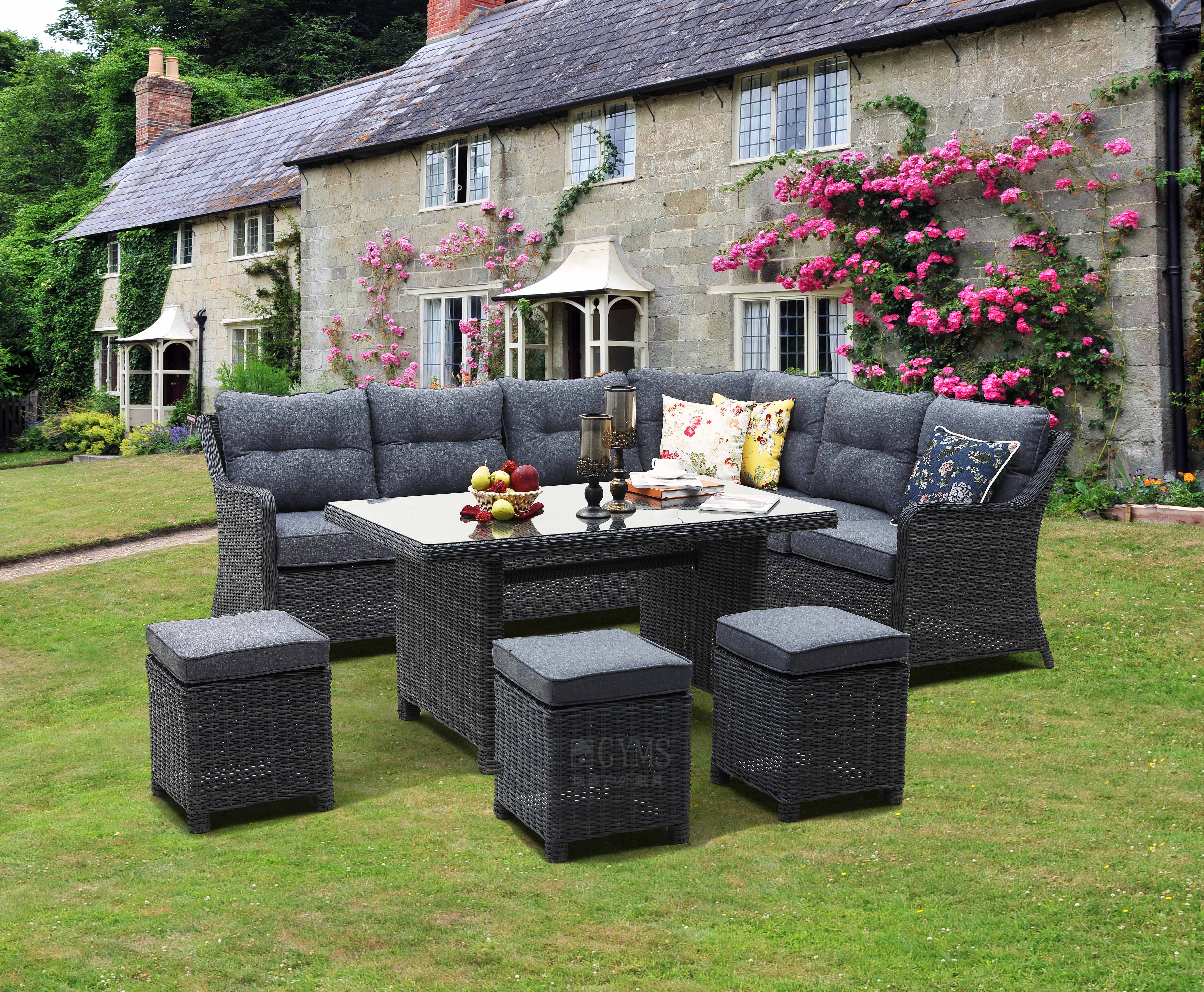 6pcs rattan corner lounge set