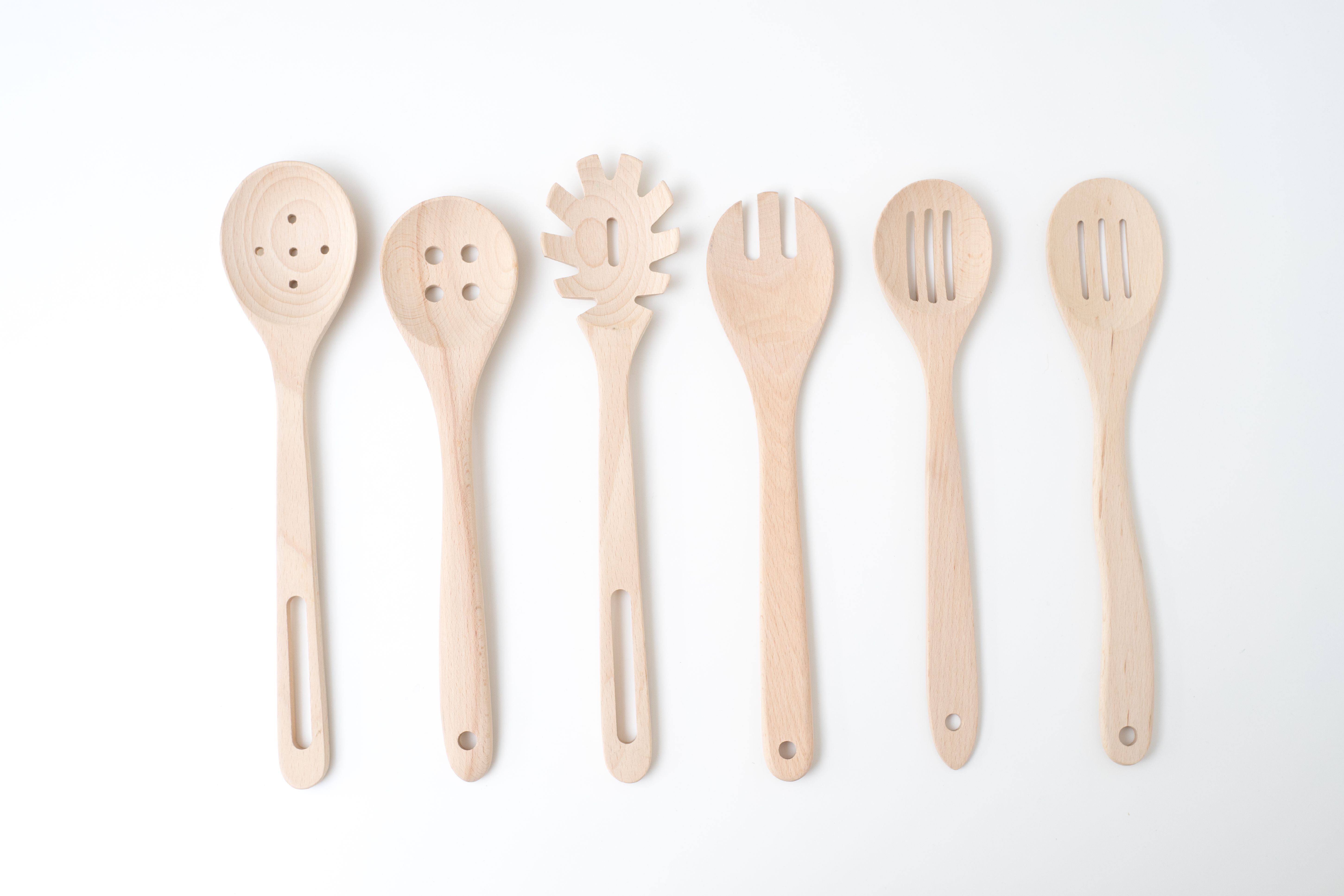 wooden slotted spoon