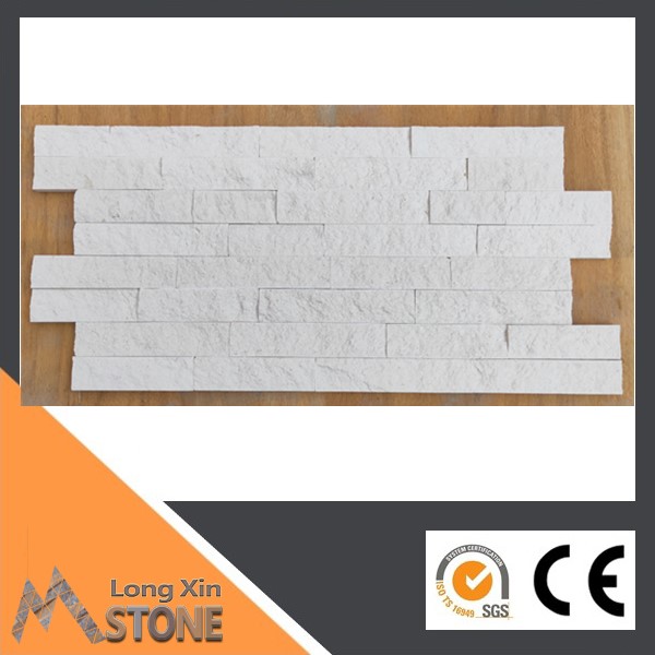 Natural White sandstone 4 lines natural split surface wall cladding 15X60 CM