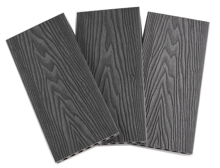 140*25 B Round Circle 3D Embossed Black WPC Board Decking Floors Anti-UV Wood Grain Composite Deck