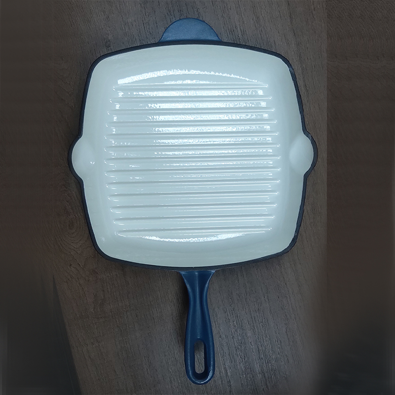 28 cm Enamel Cast Iron Grill Pan