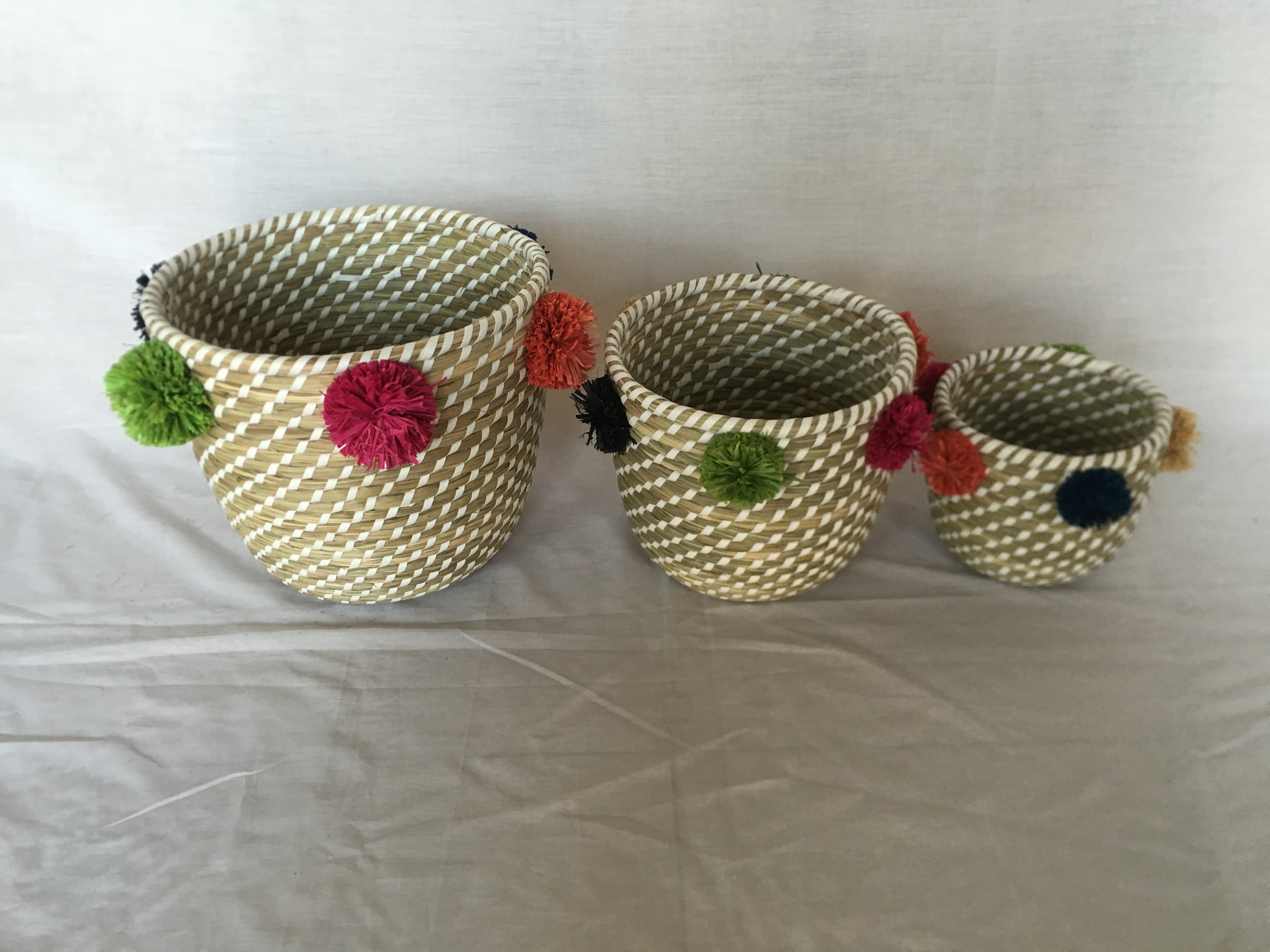Straw basket seagrass storage bag hand-woven