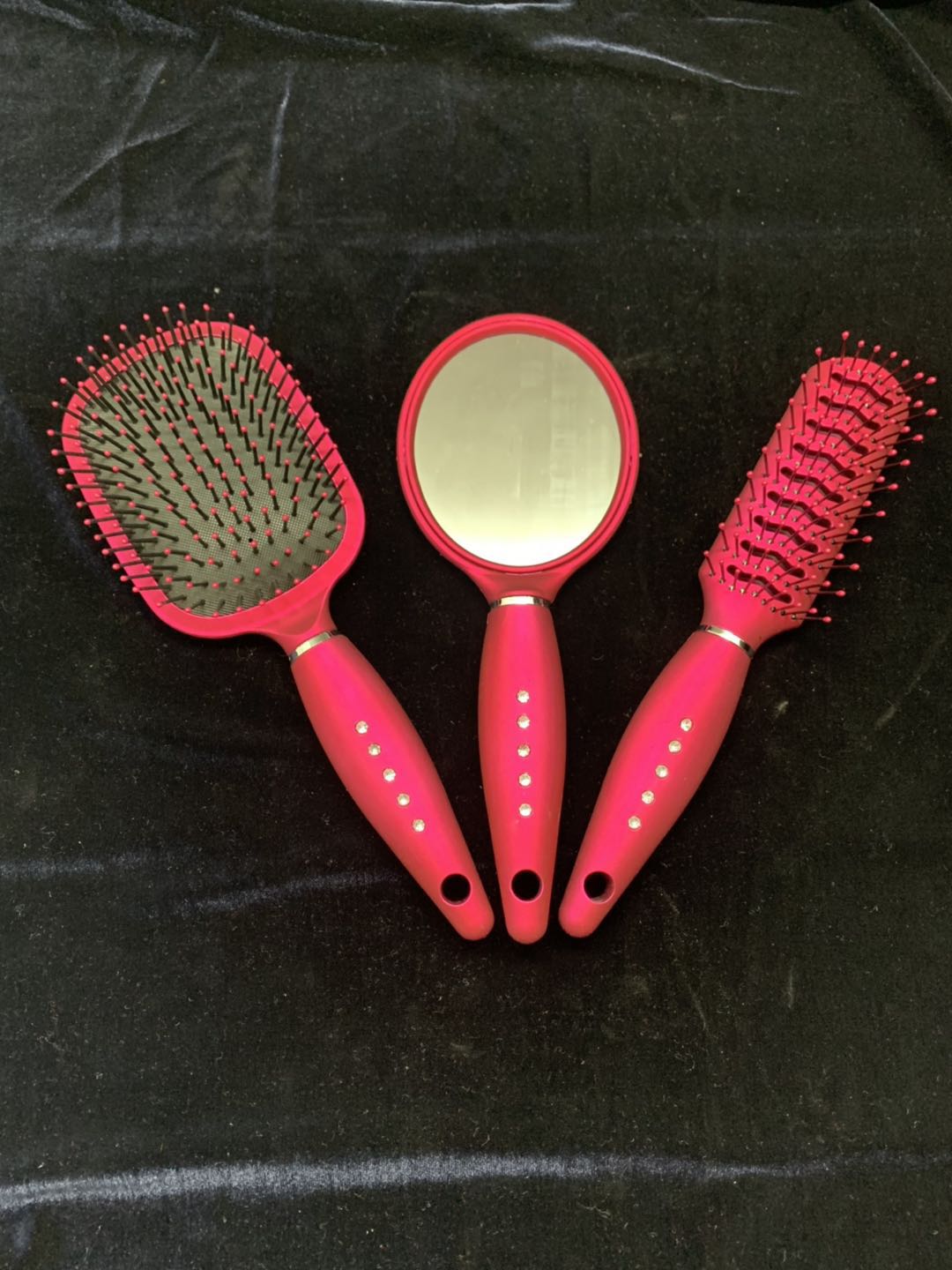 hair brush mirror set