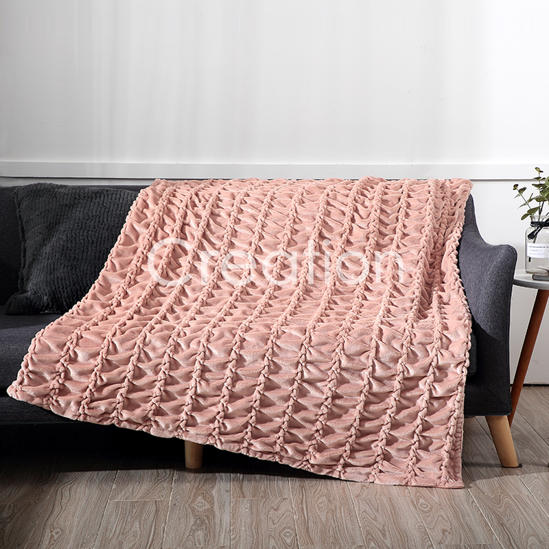 Pleated velvet throw