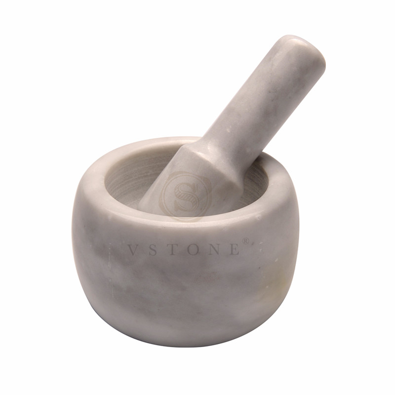 White grey/White marble mortar and pestle/mortar with pestle/pestle and mortar，marble craft