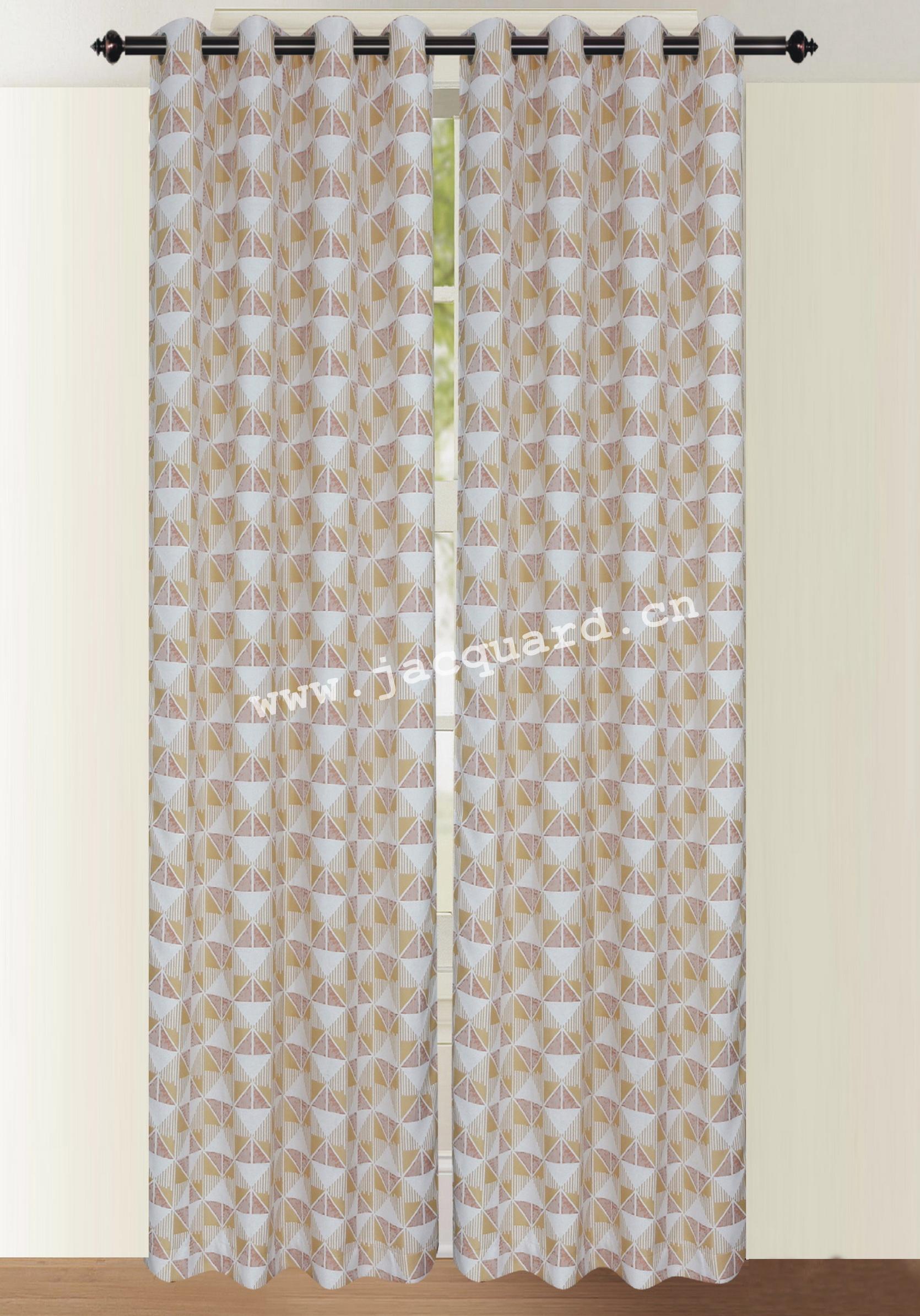 Jacquard Curtain with Gromment/Eyelet Curtain for Bed room(2 Panels)