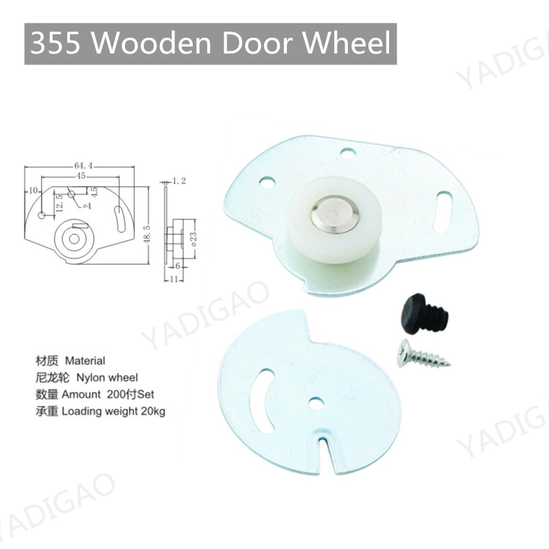 Wheel for wooden door