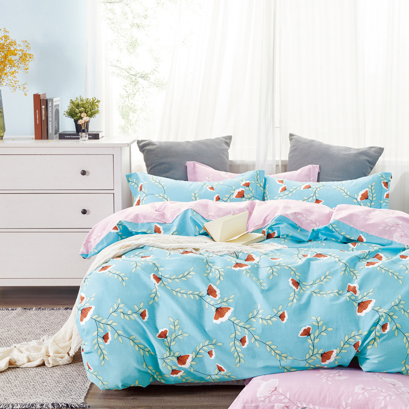 comforter printed,flast sheet,pillow case