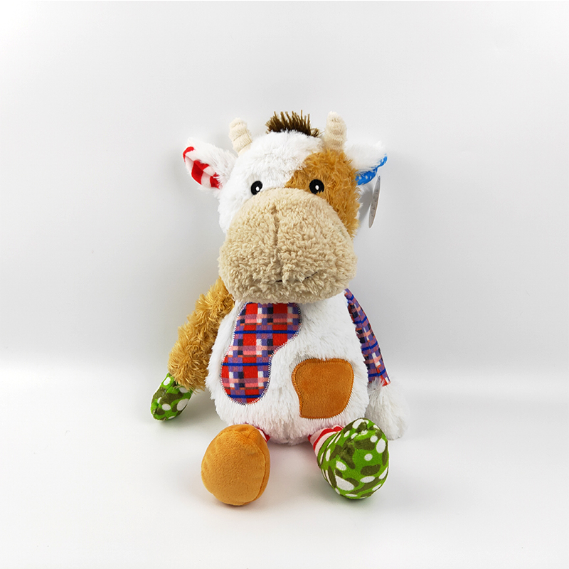27cm plush colorful sitting cow