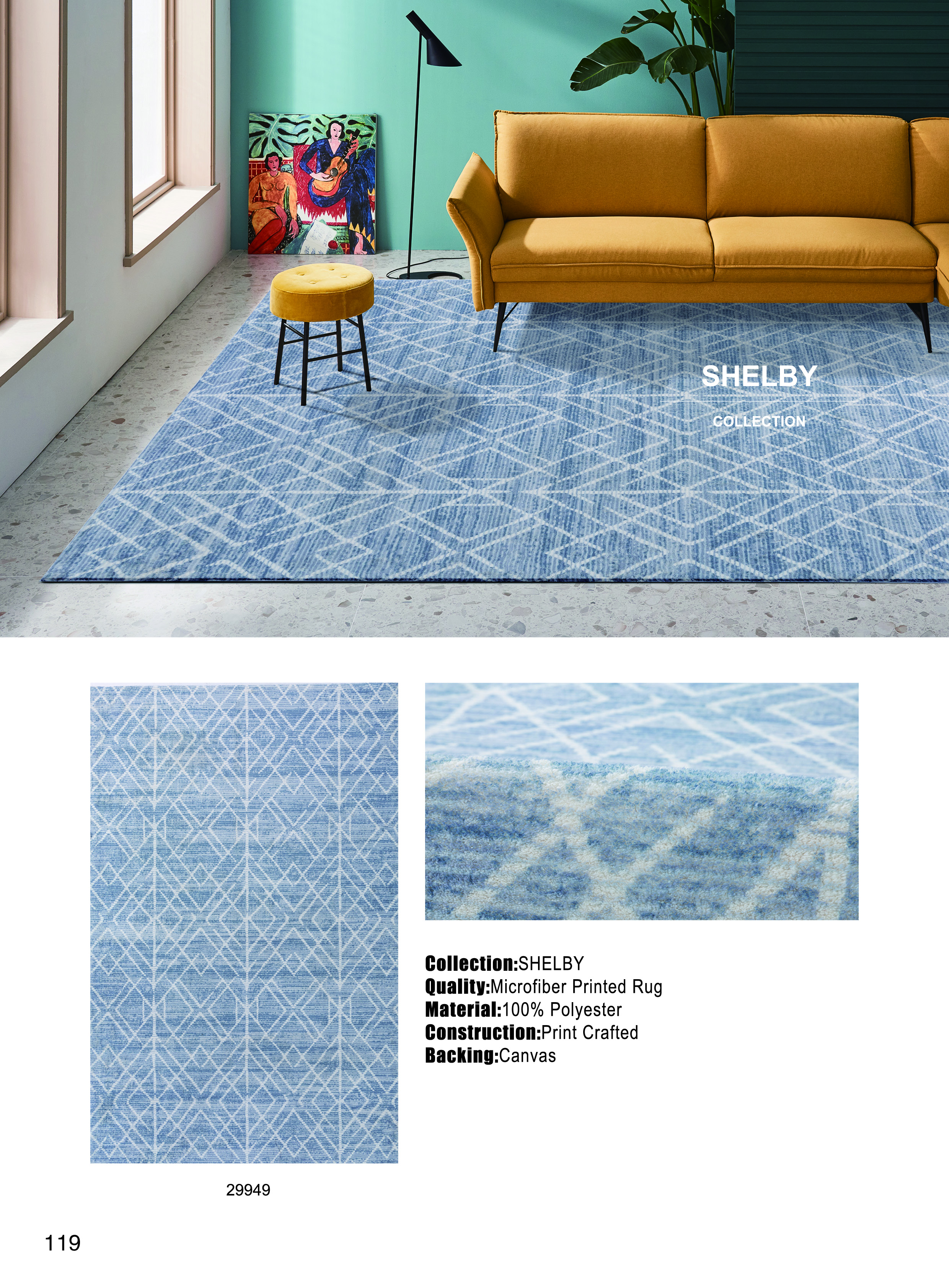 Microfiber printed rug